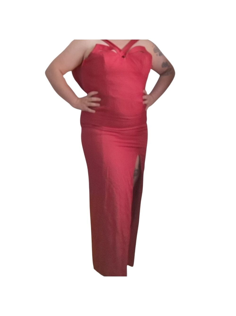🇨🇦 Vintage Lori Ann Montreal Red Formal Prom Size 14 – Strappy Bustier Maxi